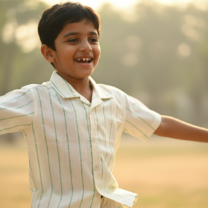 Organic cream shirt for boys