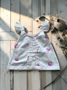 white organic cotton top for girls