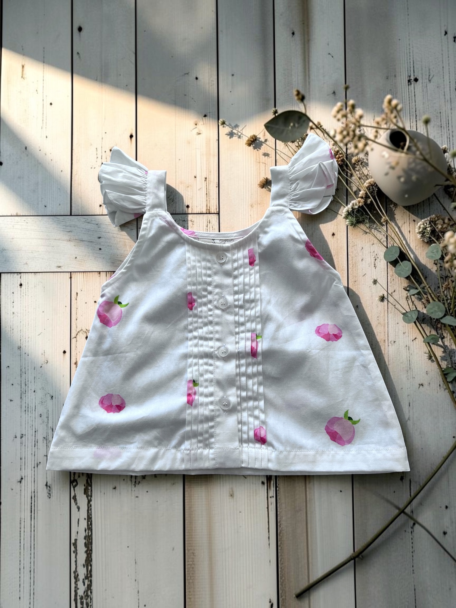 white organic cotton top for girls